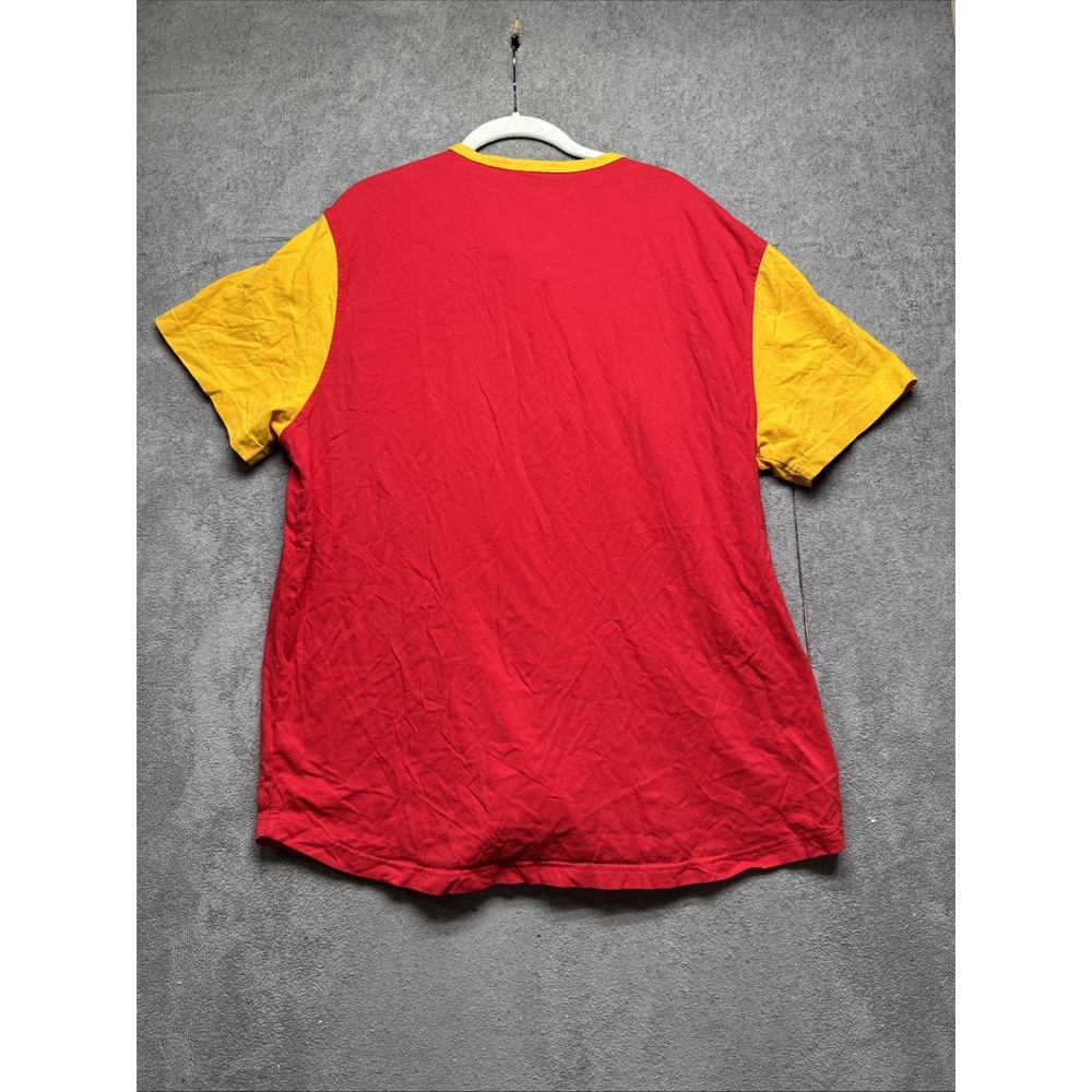 Kansas City Chiefs NFL Henley Shirt 2XL Red Yellow Embroidered Short Sleeve Logo - Picture 10 of 11